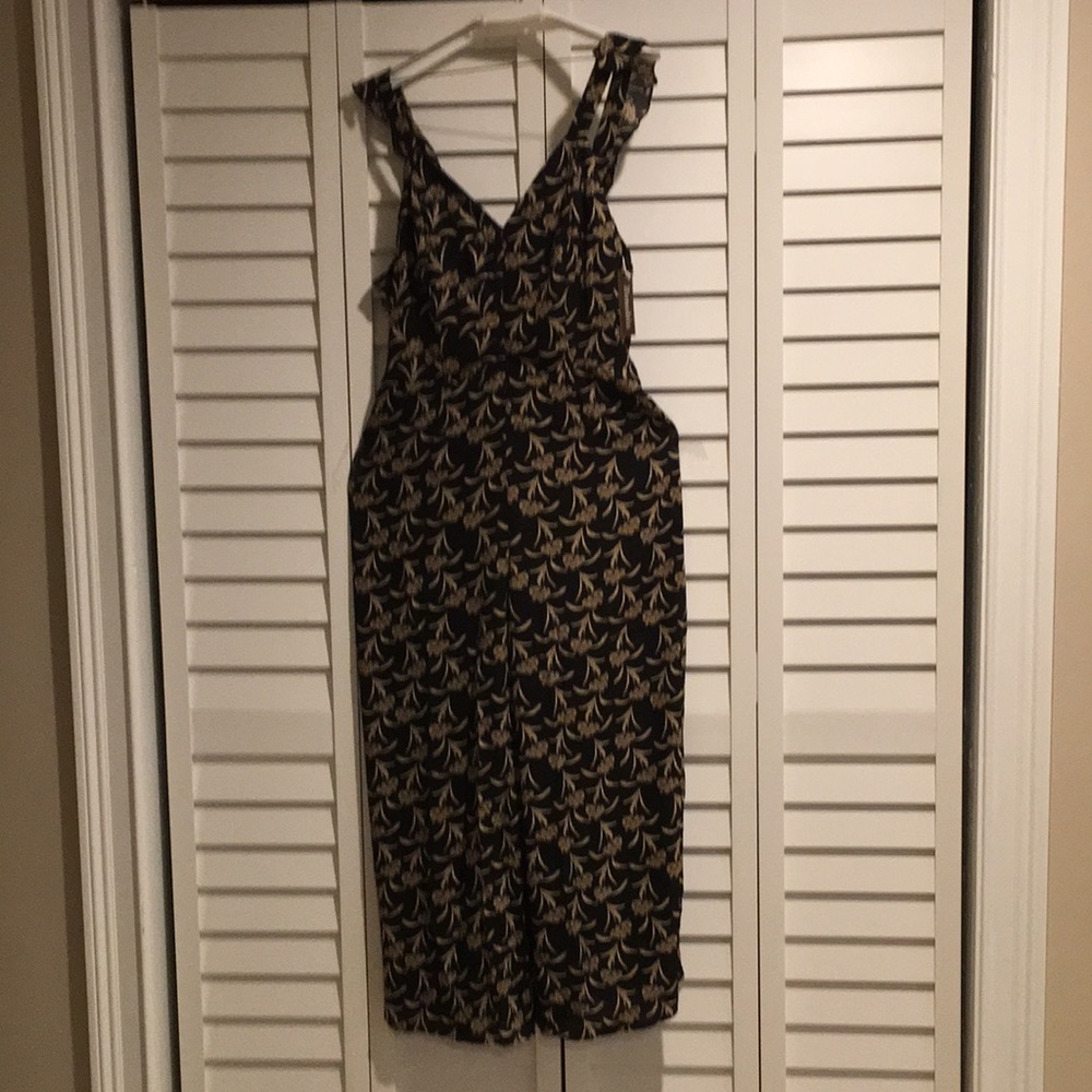 BLACK PRINT PLUS SIZE JUMPSUIT NWT